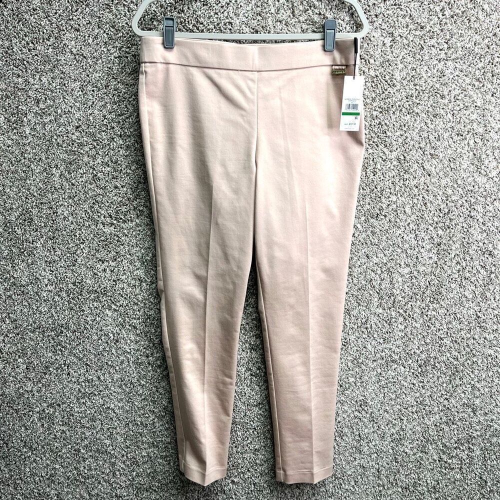 Calvin Klein Dress Pants Women’s L Light Blush Pink Pull-On Ankle Skinny NWT‎